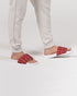 HEED NYC New Signature Coral & Black White Bottom Women's Slide Sandal
